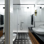 Modern bathroom in Caesarstone 3100 Jet Black