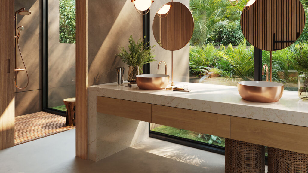 Caesarstone 5144 Rossa Nova Bathroom