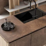 Caesrstone Porcelain 310 Majesty Metal living room and kitchen