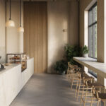 Caesarstone Porcelain 537 Glacetta restaurant